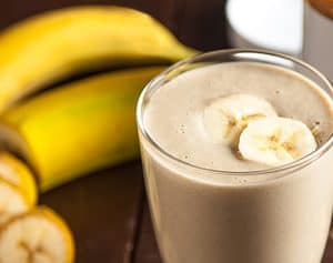 Banana and Almond Butter Smoothie and Boiled Eggs