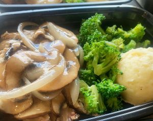 Mushroom Chicken w/ Mashed Potatoes and Steamed Broccoli