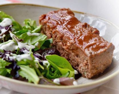 Meatloaf with Mixed Greens Salad