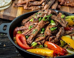 Beef Fajitas with Salsa & Guacamole
