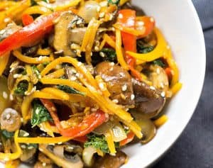 Orange Chicken with Butternut Squash Chow Mein