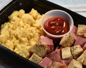 Scrambled Eggs with Corned Beef Hash