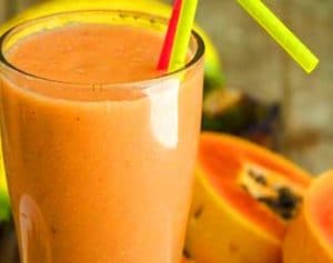 Papaya Banana Smoothie with Boiled Eggs