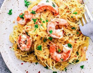 Shrimp Scampi with Spaghetti Squash