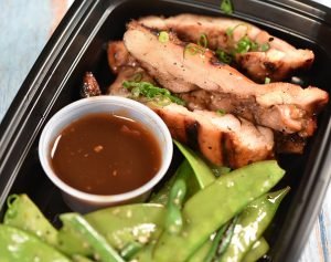 Grilled Teriyaki Chicken with Chinese Peas and Long Beans