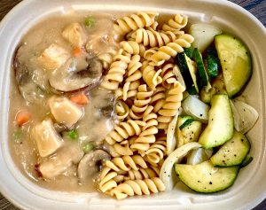 Turkey a la King w/ Whole Wheat Pasta