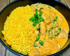 Indian Butter Chicken with Turmeric Basmati Rice